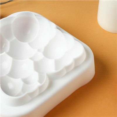 Форма силиконовая для выпечки и муссовых десертов KONFINETTA «Воздушные пузыри», 20×5,5 см, цвет белый