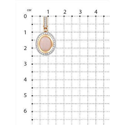 Кольцо из золочёного серебра с нат.эфиопским опалом, фианитами и родированием 925 пробы К-3785зрк117000