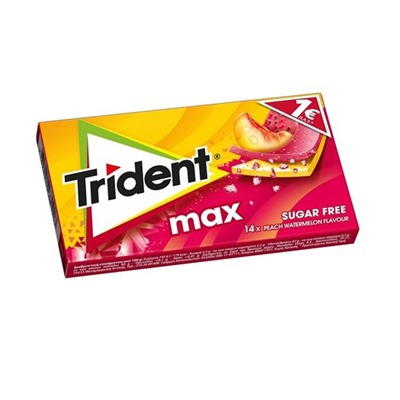 Жев. Резинка Trident Max персик-арбуз 23 гр. Турция