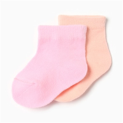 Носки детские Хлопок (2 пары), цвет розовый/ персиковый, р-р 10-12