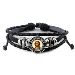 BSK-0098 Кожаный браслет Иисус Христос
