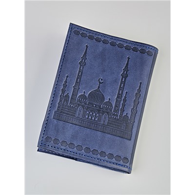 C-073 Обложка на автодокументы с паспортом "Мечеть" (КРС/нат. кожа)