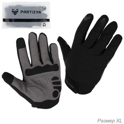 Велосипедные перчатки PARTIZAN легкие с длинным пальцем /LE01 / Размер XL / Цвет: Черные