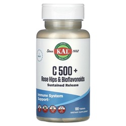 KAL, C 500 + шиповник и биофлавоноиды, 100 таблеток