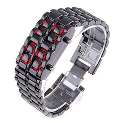 Led Watch - часы "Самурай" Iron Samurai наручные черные с красными диодами