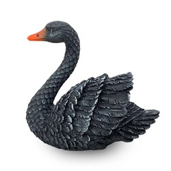 Фигура садовая «Лебедь средний черный»