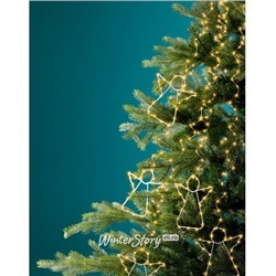Гирлянда на елку 180 см Лучи Росы - Xmas Angels, 9 нитей, 534 экстра теплые белые микро LED лампы, серебряная проволока, IP44 (Kaemingk)