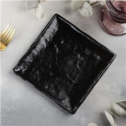 Блюдо фарфоровое для подачи Magistro "Pietra lunare", d=16 см, цвет чёрный
