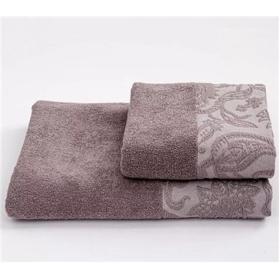 Махровое полотенце "ECO-Life Paisley"- серый 50*80 см. хлопок 100%