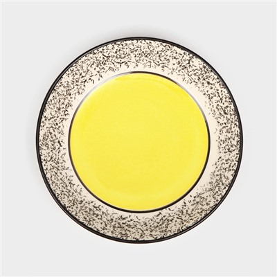Тарелка керамическая "Персия", глубокая, 550 мл, 20 см, жёлтая, 1 сорт, Иран