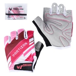 Велосипедные перчатки PARTIZAN с коротким пальцем /A0035 / Размер XL / Цвет: Розовые /уп 200/