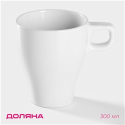 Кружка керамическая Доляна Coffee break, 280 мл, цвет белый