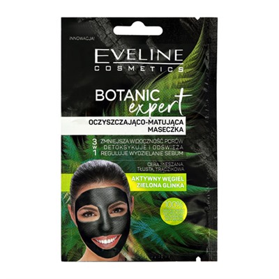 Eveline "Botanic Expert" Маска д/л Очищающе-матирующая д/жирн.и комб.кожи (5мл).12