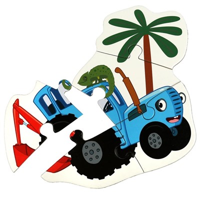 MAXI-пазлы "Синий Трактор в Африке" (ш/к83844, 356597, "Умные игры") 6 крупных пазлов