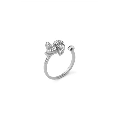 Кольцо женское разомкнутое с декором украшение на палец регулируемое кольцо "Сверкающий цианид" MERSADA #902497