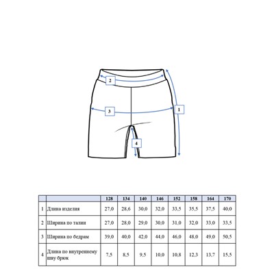 Шорты трикотажные для девочек