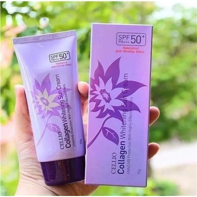 Солнцезащитный крем с коллагеном Dr.Cellio Collagen Whitening Suncream Spf50+ Pa+++ 70 мл