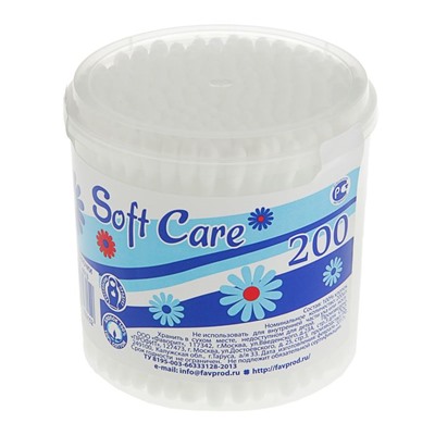 Ватные палочки Soft Care, 200 шт. в стакане