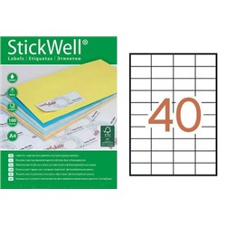 Бумага самокл. StickWell-40 (пач-100лист по 40шт=52.5*29.7) уп10 арт.0215-340