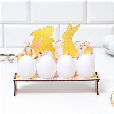 Подставка для 4 яиц «Кролики», 19,6 х 16 х 6,1 см