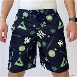Мужские болоневые шорты NY с зеленым лого V107
