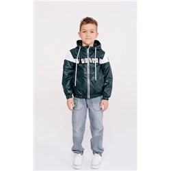 339-21в Куртка-ветровка для мальчика "Эдди" зеленый