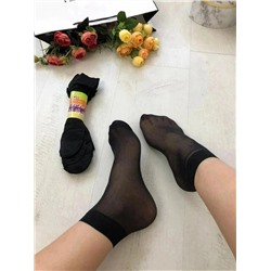 Женские эластичные капроновые носки черный (упаковка 10шт)