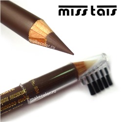 Карандаш для бровей 3-в-1 Miss Tais "Brow Master" №804 коричневый с щеточкой и фиксирующим гелем