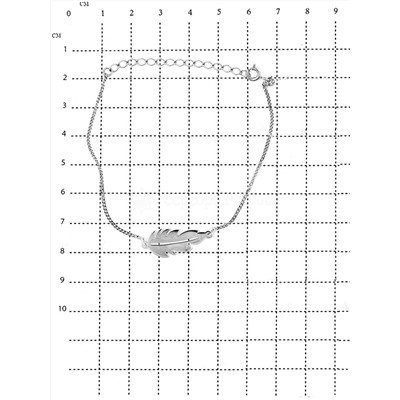 Браслет из серебра родированный - Перо 925 пробы бр-026р