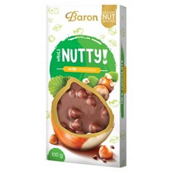 Шоколад молочный Baron Nutty с лесным орехом 100 гр