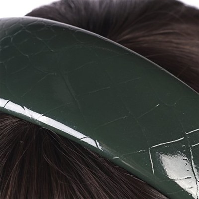 Ободок для волос экокожа / GTS-39 /уп.12/зеленый