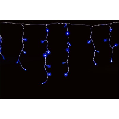A-056 BL гирлянда светодиодная 5х0,6м 180LED в виде "бахрома" с контроллером , провод прозрачный