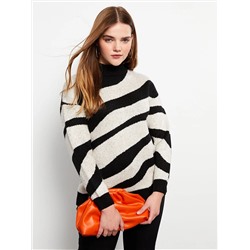 Женский трикотажный свитер с длинным рукавом и длинным рукавом LCW размера плюс, полуводолазка с узором