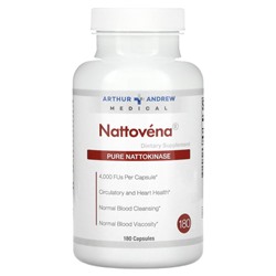 Arthur Andrew Medical, Nattovena, очищенная наттокиназа, 200 мг, 180 капсул
