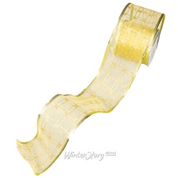 Декоративная лента Клеточка золотая 270*6 см органза (Koopman)