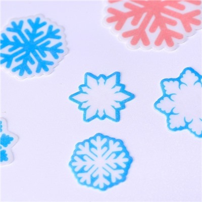 Вафельная бумага съедобная «Снежинки» розовые, синие KONFINETTA