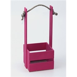 Ящик реечный с веревочной ручкой 13х12хH12 30см розовый