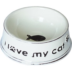 N1 Миска керамическая стилизованная под старину I love my cat, 12,5*5 см