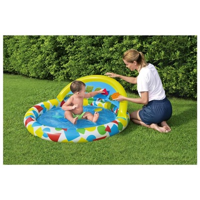 Бассейн надувной детский Splash & Learn, 120 x 117 x 46 см, с навесом, 52378 Bestway