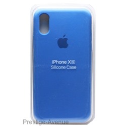 Силиконовый чехол для iPhone XS ярко-голубой