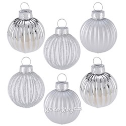 Набор стеклянных шаров Silver Glance 4 см, 12 шт (Koopman)