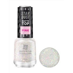 Brigitte Bottier Топовое покрытие для ногтей STAR DUST MATTE TOP pink 12мл