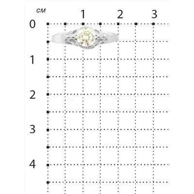 Кольцо из серебра с синт. бриллианитом цв. шампань родированное 925 пробы 1-4035р110