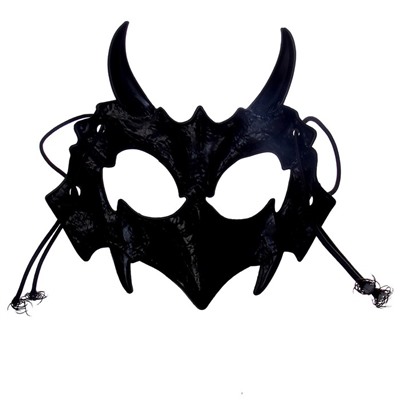 Карнавальная маска «Череп с рогами», цвет чёрный