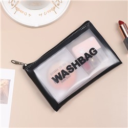 Косметичка Washbag прямоугольная, прозрачная, плоская, 16,5х12 см, ПВХ, на замке-молнии, цвета в ассортименте