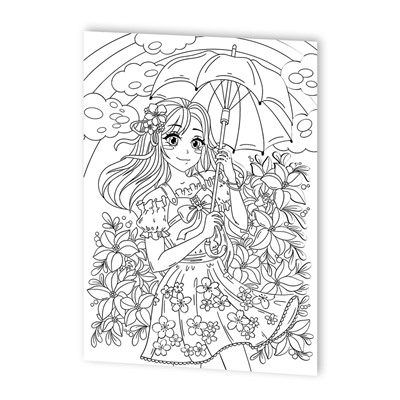 Раскраска Десятое королевство "ANIME. Девочка с зонтиком" (05150)