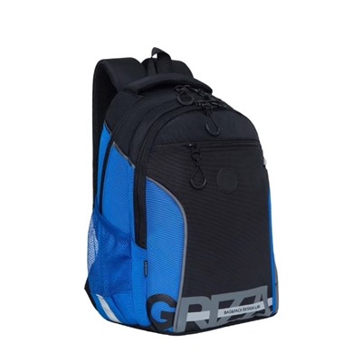 Рюкзак GRIZZLY (RB-259-1) 40*27*16см, цвет черный-синий-серый, анатомическая спинка