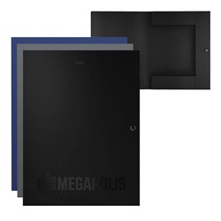 Папка на кнопке MEGAPOLIS, с 3 клап,8мм,A4, ассорти