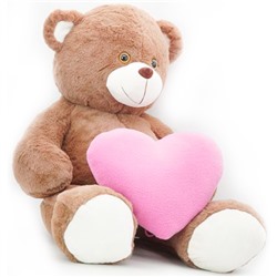 Мягкая игрушка Медведь Виктор 50/70 см коричневый с большим розовым сердцем 0952450S-46 в Самаре