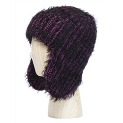 Шапка жен. шерсть+нейл+поли LB-A53064 black/violet